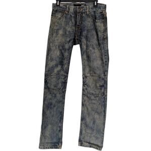 Rocawear BLVK Jeans Mens‎ 29 Blue Slim Fit Acid Wash Knee Panel Denim Streetwear